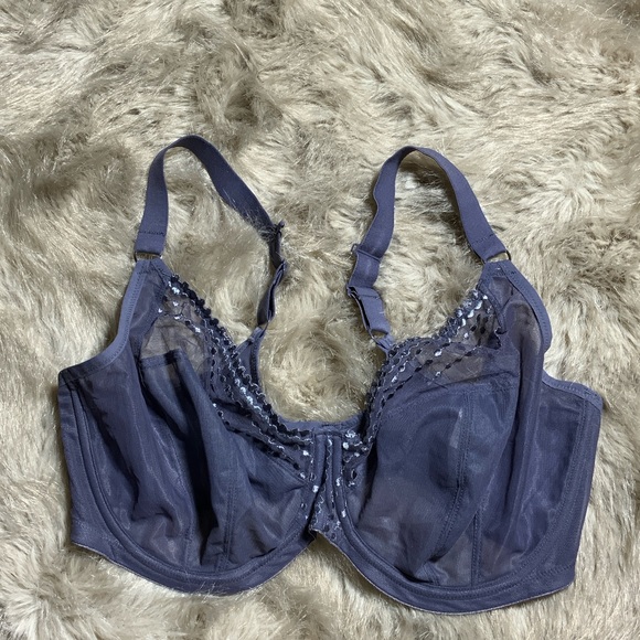 Elomi Sheer Lace Underwire Bra in Deep Purple - Picture 2 of 4